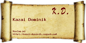 Kazai Dominik névjegykártya